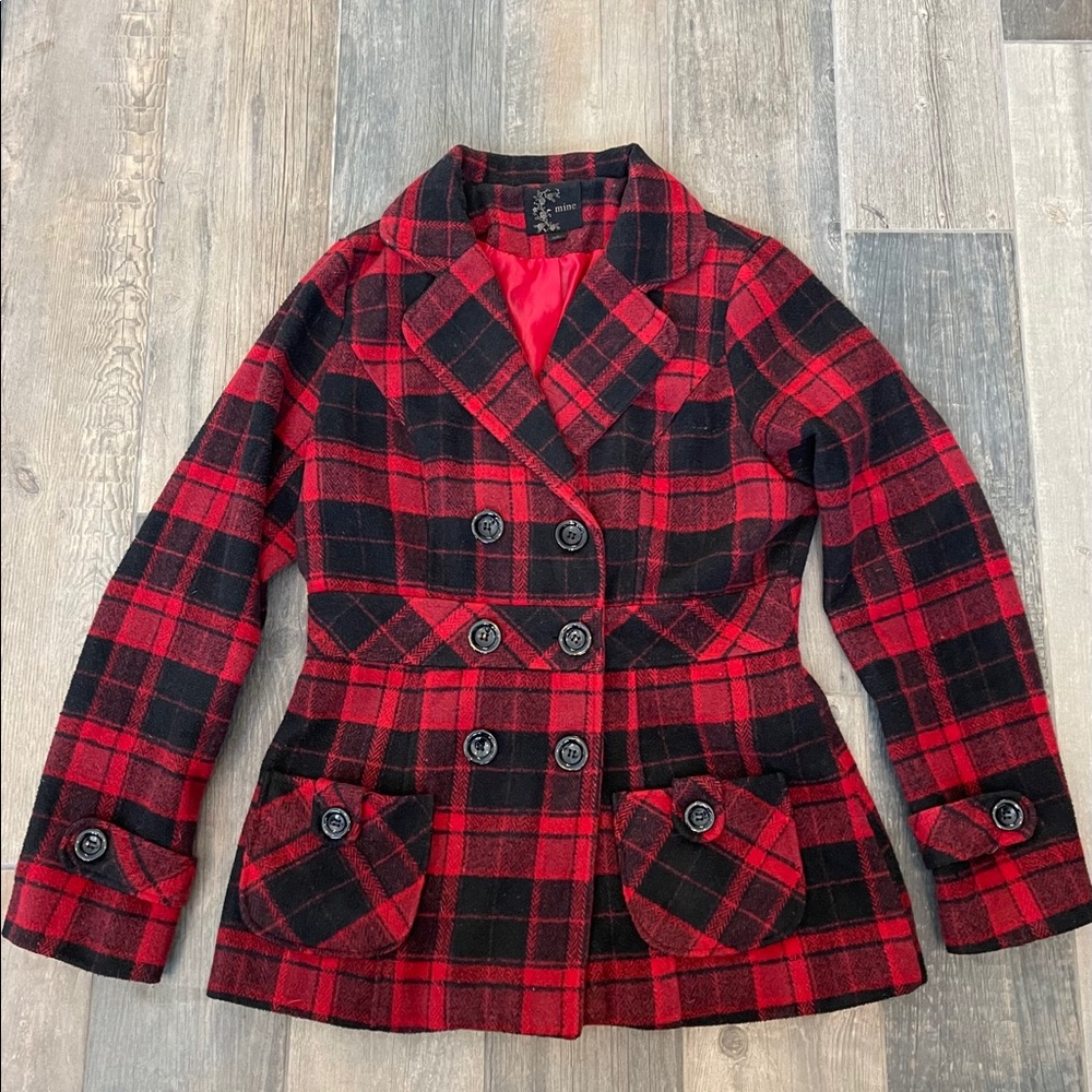 Mine Plaid Pea Coat